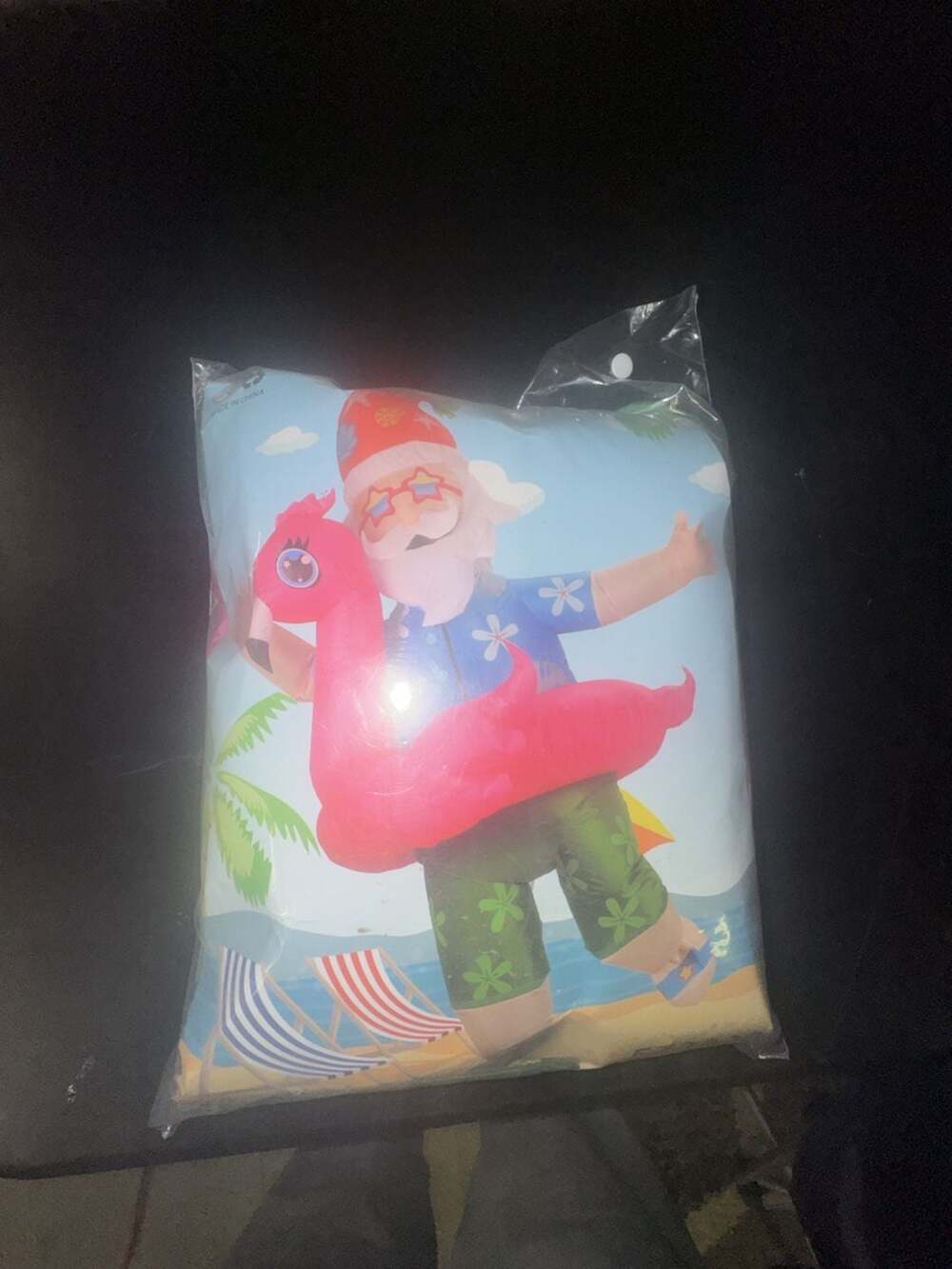 Inflatable Hawaiian Santa Claus with Flamingo  blow up costume